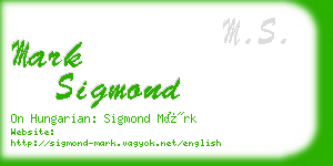 mark sigmond business card